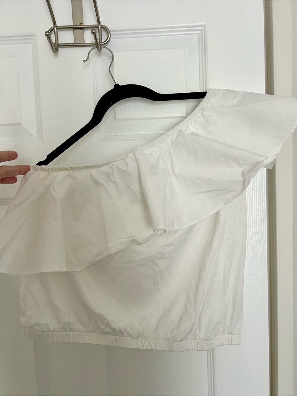 a new day White Ruffle Off-Shoulder Crop Top